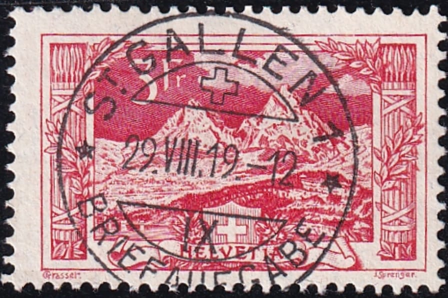 Freimarken Mythen Vollstempel St Gallen Briefmarken