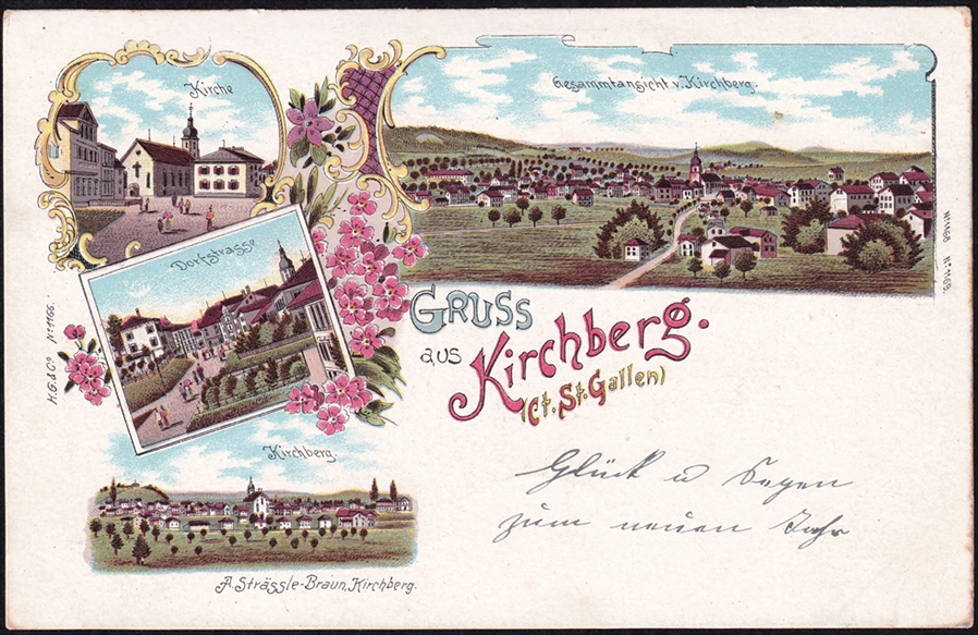 Lithokarten Gruss Aus Kirchberg Ct St Gallen Briefmarken