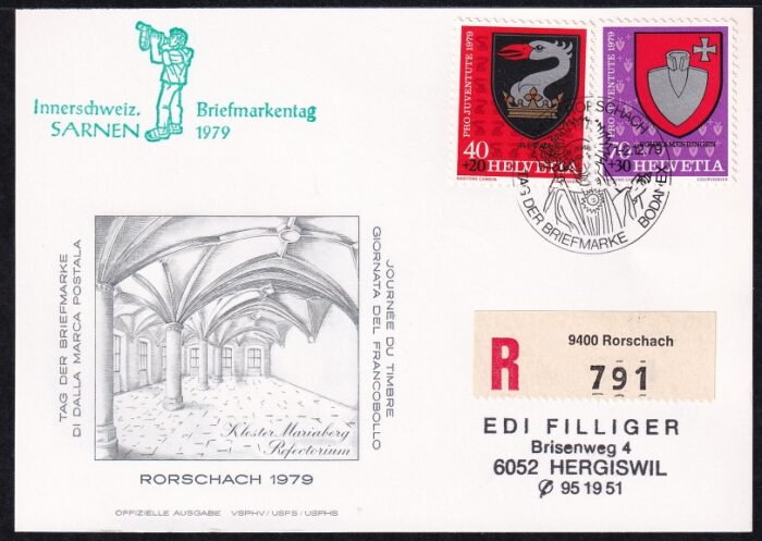 Schweiz Tag Der Briefmarke Rorschach R Karte Mit Zusatzstempel