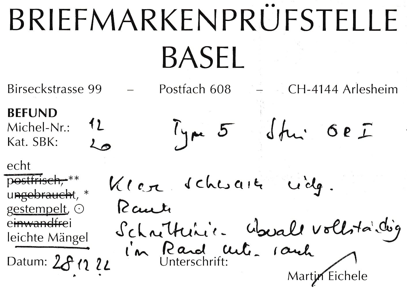 Schweiz Rayon Iii Nr Grosse Wertziffer Type Ori