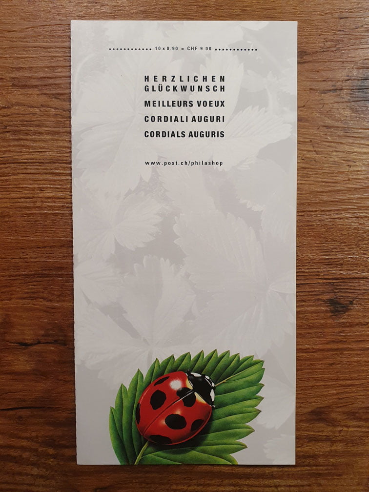 Schweiz Markenheftchen 2002 Nr. 74 mit 10 x 0.90er