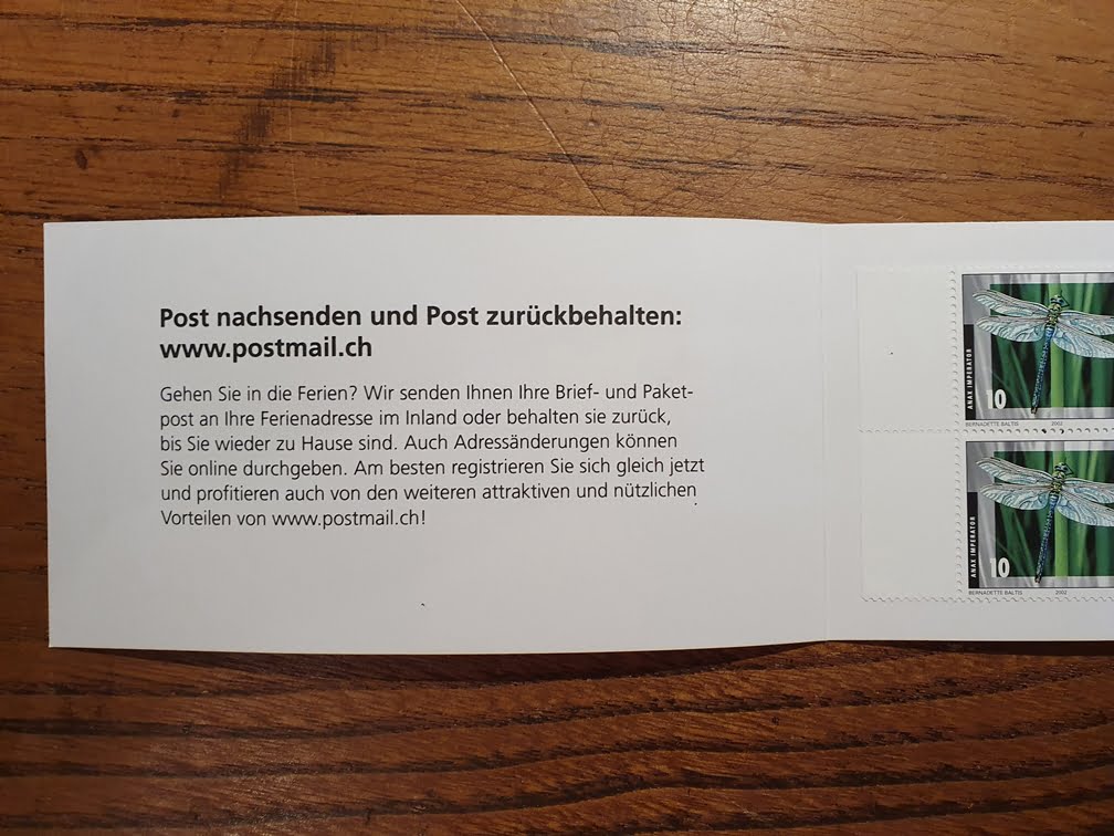 Schweiz Markenheftchen 2002 PostMail 10 x CHF 0.10 – Bild 3