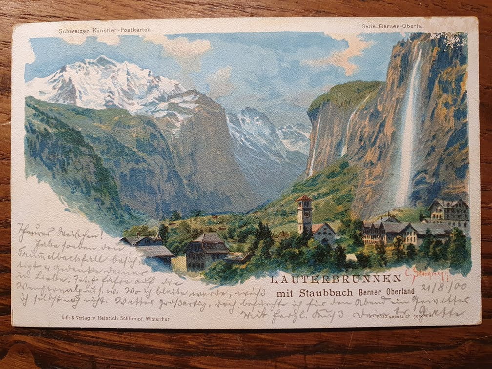 Schweiz Lithographie 1900 LAUTERBRUNNEN