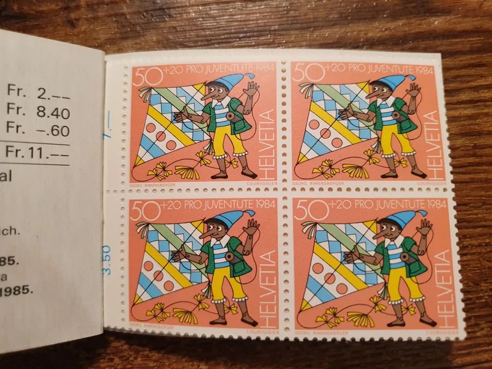 Schweiz Markenheftchen PJ 1984 Nr. WI/33 mit 4 x CHF 0.35er, 12 x CHF 0.50er – Bild 3