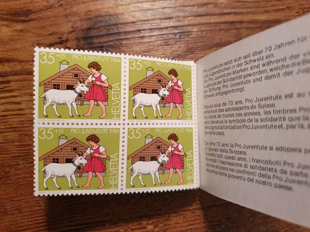 Schweiz Markenheftchen PJ 1984 Nr. WI/33 mit 4 x CHF 0.35er, 12 x CHF 0.50er – Bild 2