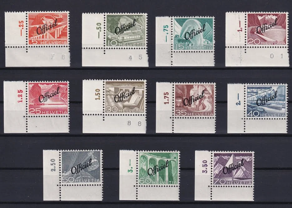 Dienst Verwaltung (D II) Nr. 65 bis 75 postfrisch mit Bogenrand