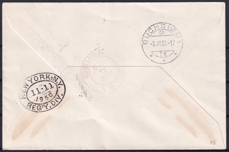 Liechtenstein 1950 Nr. 235 FDC in die USA – Bild 2