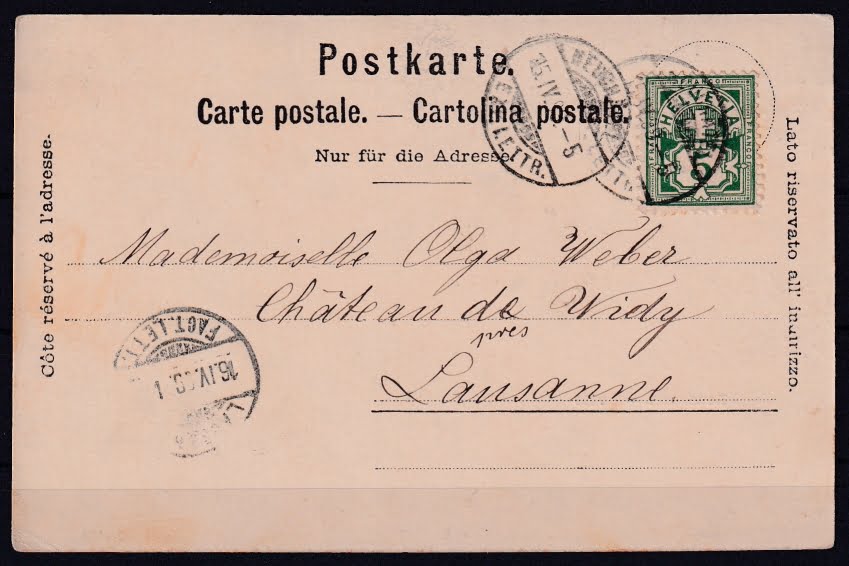 Schweiz Lithographie 1899 Neuchatel – Bild 2