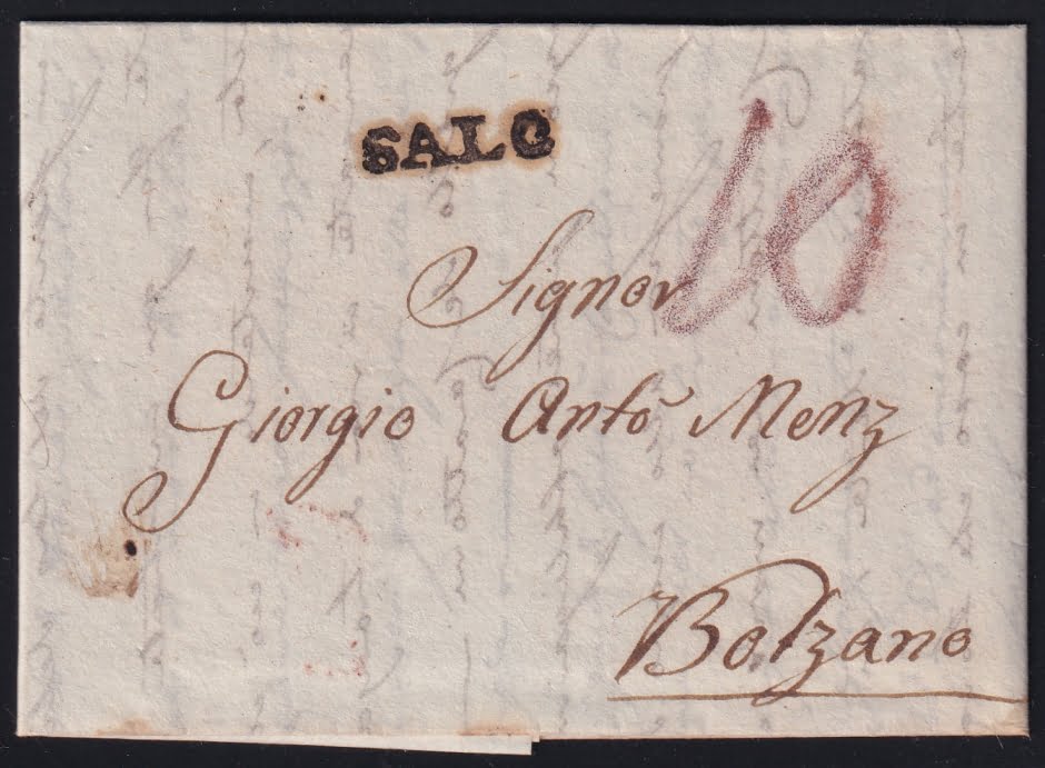Vorphilatelie Österreich 19.1.1831 "Salo (Lombardei-Venetien)" => "Bozen (Tirol)"