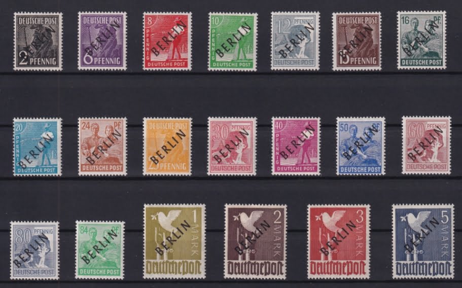 Berlin 1948 Nr. 1-20 Schwarzaufdrucke postfrisch und einwandfrei, signiert Schlegel