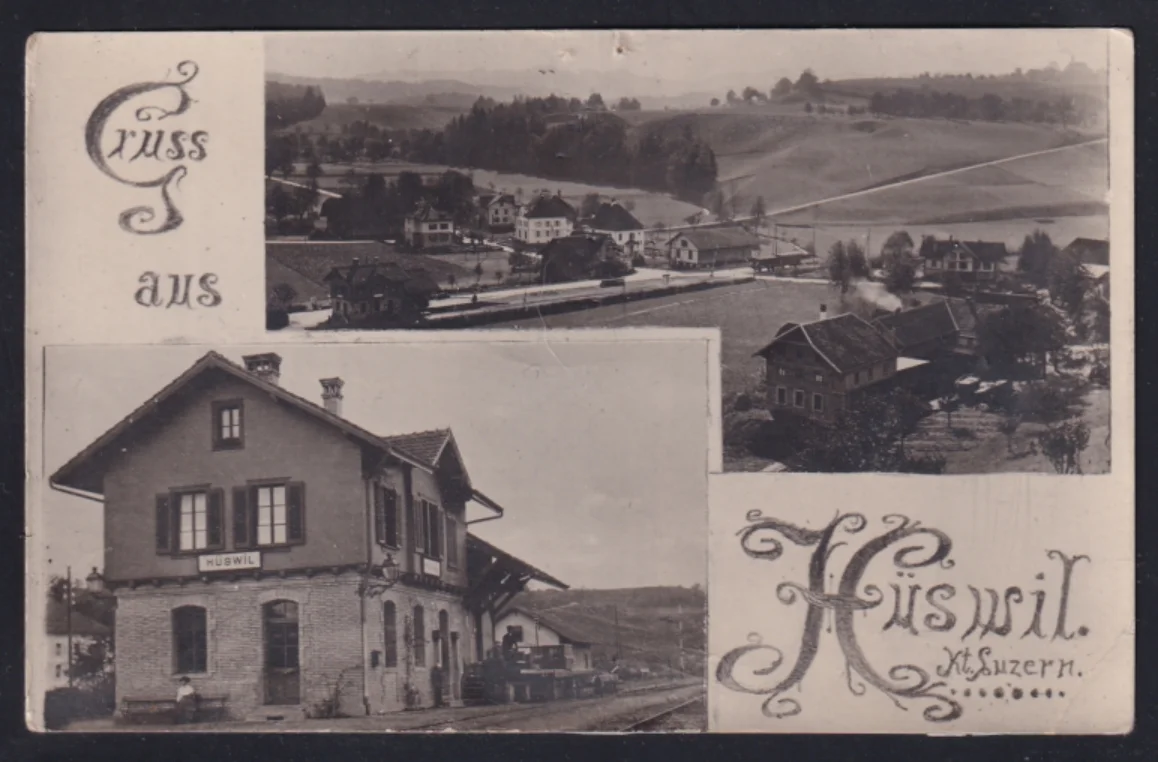 Schweiz Ansichtskarten HÜSWIL, 2 Bilder