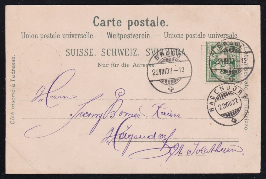 Schweiz Ansichtskarten, Lithokarte, Gruss aus Brugg – Bild 2