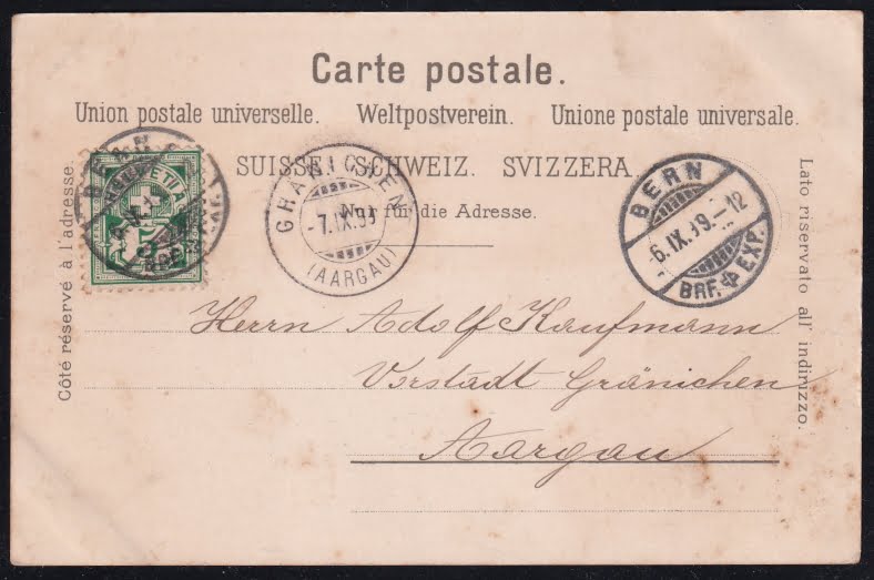 Schweiz Ansichtskarten Lithokarten, Gruss aus BERN, 4 Bilder – Bild 2