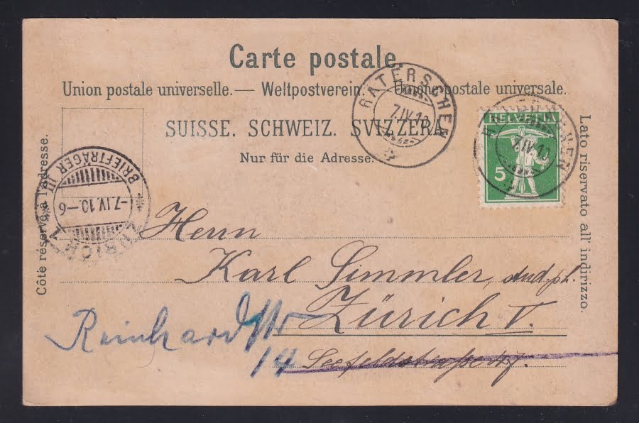 Schweiz Lithographie Gruss aus Waltenstein – Bild 2