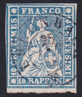 Schweiz Strubeli 1856 Nr.23 Cd ERLENBACH