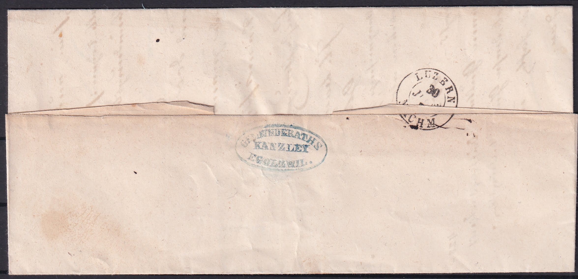 Schweiz Strubeli 1862 Nr. 23 G auf Brief, Stabstempel Wauwil – Bild 2