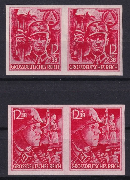 Deutsches Reich Nr. 909U und 910U geschnitten Paare Nummern 27-28 postfrisch