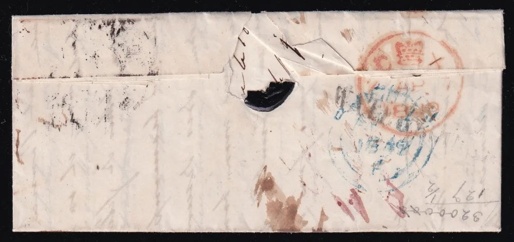 Postgeschichte Österreich 05.04.1849 Richmond - London - Ostende - Aachen - Wien - Löbersdorf - Hirtenberg – Bild 2
