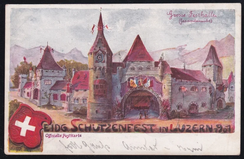 Schweiz Ansichtskarten, Litho, Eidg. Schützenfest Luzern