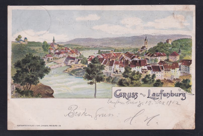 Schweiz Ansichtskarten, Lithokarte, Gruss aus Laufenburg