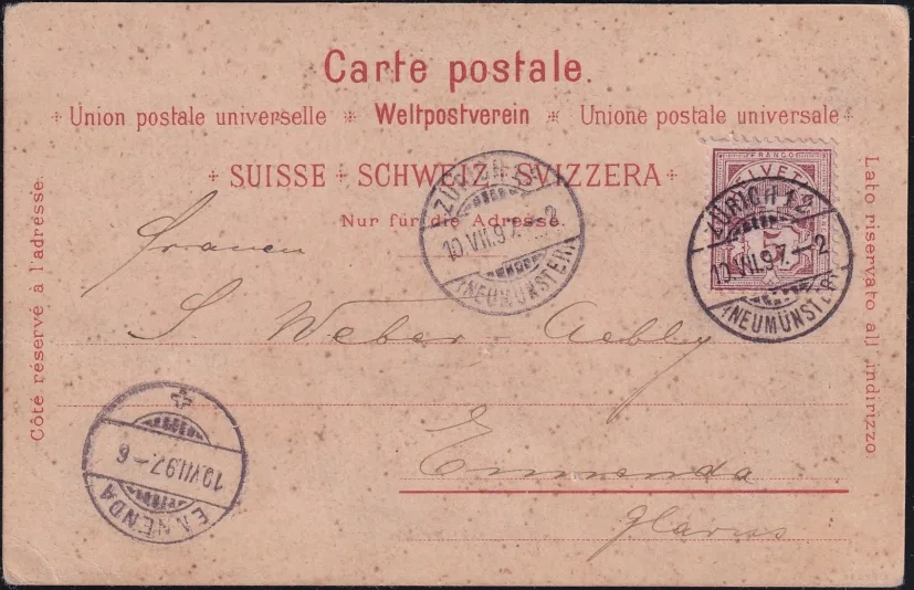 Schweiz Ansichtskarten, Lithokarte Souvenir Nationale Suisse – Bild 2