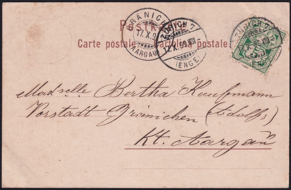 Schweiz Lithographie 1899 "Gruss vom Zürichsee" – Bild 2