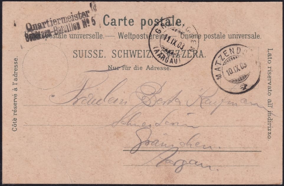 Schweiz Lithographie 1903 "Gruss aus Matzendorf" – Bild 2