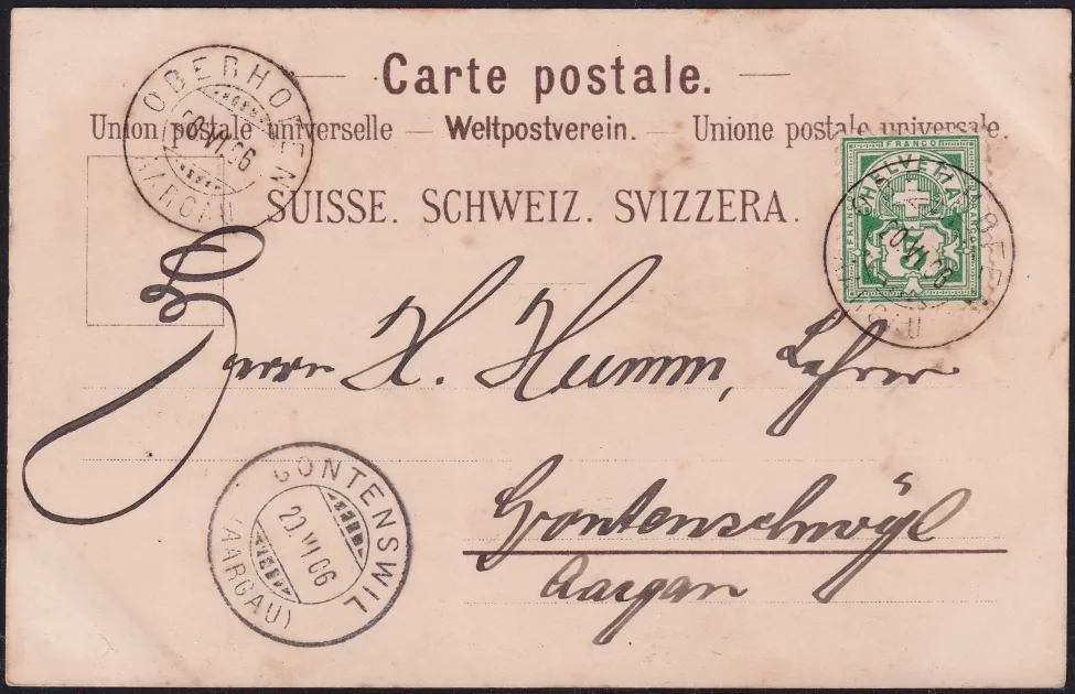 Schweiz Lithographie 1906 "Gruss aus Rheinfelden" – Bild 2
