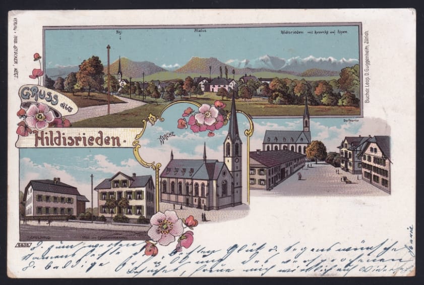 Schweiz Lithographien, Gruss aus HILDISRIEDEN
