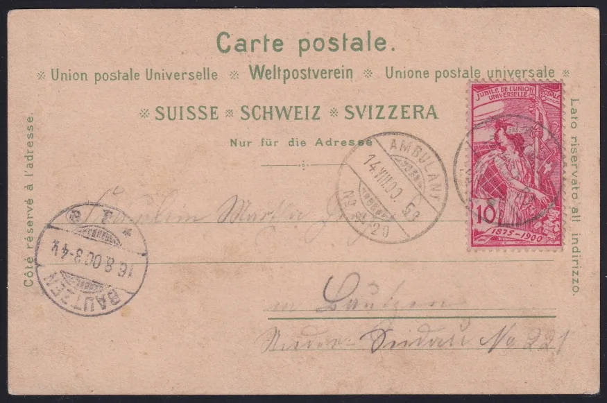 Schweiz Lithographien, Gruss vom Rigi, Farblitho – Bild 2