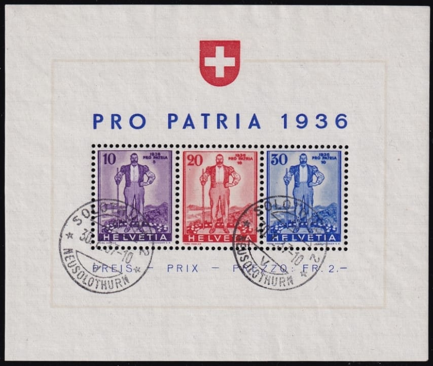 Schweiz Blocks 1936 Block 2 gestempelt SOLOTHURN
