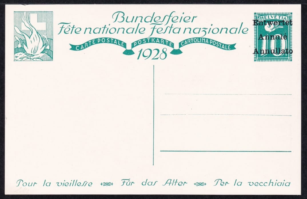 Schweiz Bundesfeierkarten 1928, Grossmutter mit Mädchen – Bild 2