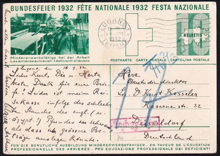 Schweiz Bundesfeierkarten 1931, Rütlischwur, Schreinerei – Bild 2