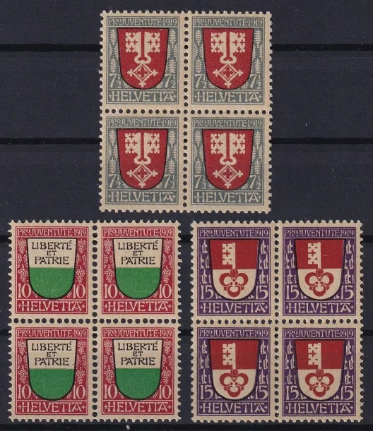 Schweiz, Pro Juvenute, Nr.12-14 im Viererblock postfrisch