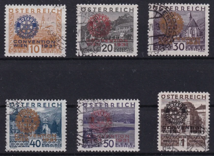 Österreich 1931 "Rotary-Kongress" ANK Nr. 518 bis 523 gestempelt
