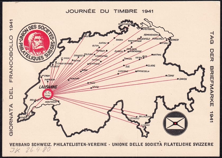 Schweiz, Tag der Briefmarke, 1941, Karte mit Zusatzstempel – Bild 2