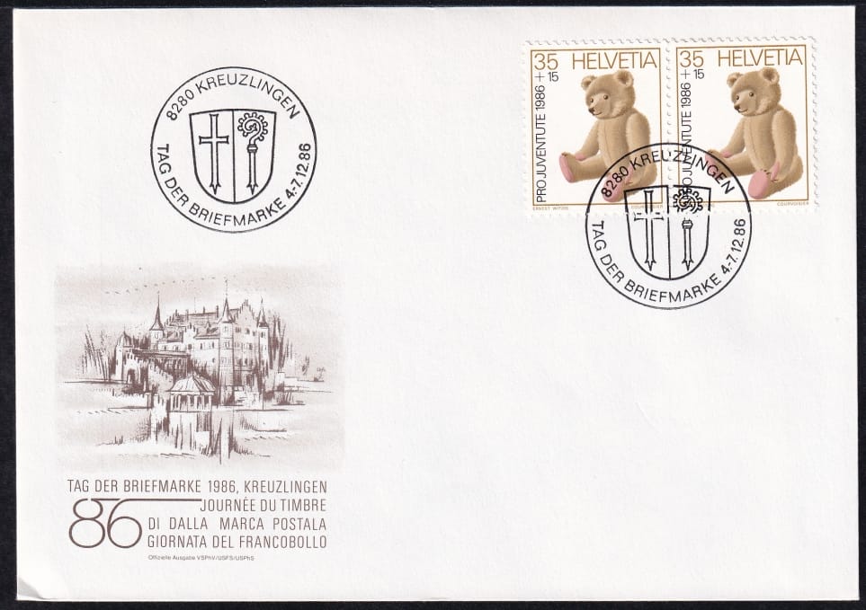 Schweiz, Tag der Briefmarke, 1986, Brief mit Pro Juventute