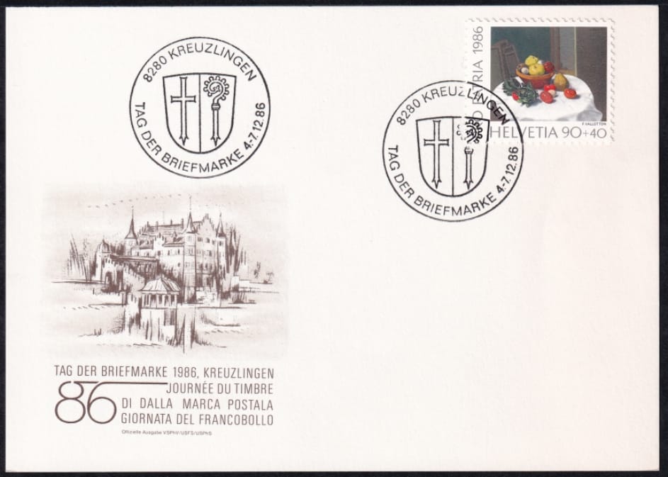 Schweiz, Tag der Briefmarke, 1986, Karte mit Pro Patria Marke