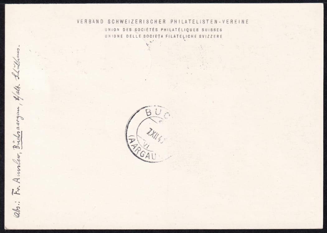 Schweiz, Tag der Briefmarke, 1948 Schaffhausen, portogerechte R-Karte – Bild 2