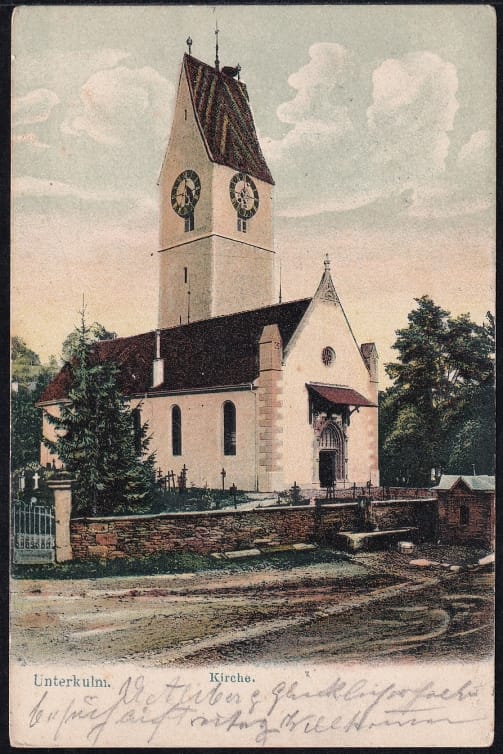 Ansichtskarten Schweiz/AG 1911 Unterkulm Kirche