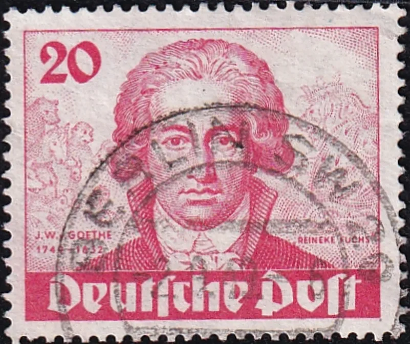Berlin Sondermarken 1949, 200. Geb. Johann W. von Goethe 20 Pf. dunkelrosa