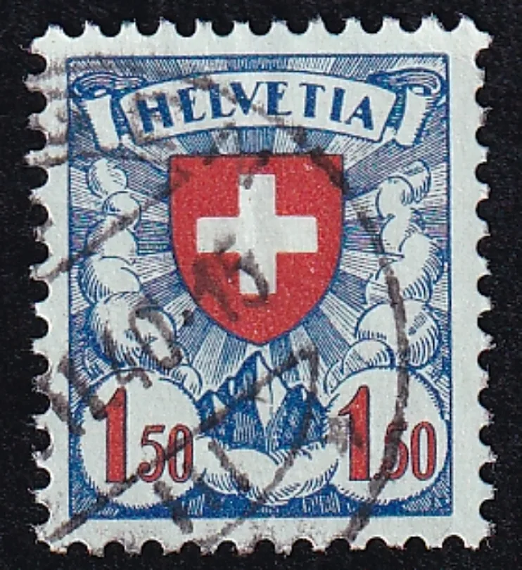 Schweiz 1933, Freimarken/Wappenmuster, geriffeltes Kreidepapier, sauber gestempelt