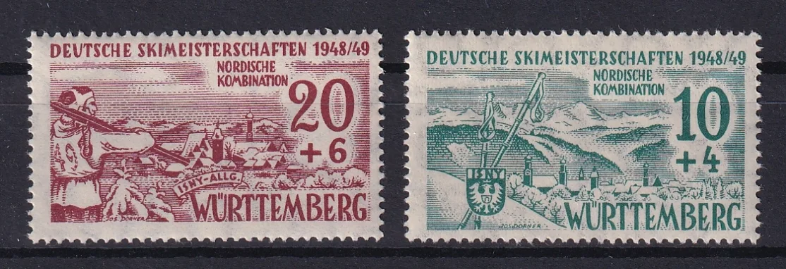 Deutschland 1949 Franz. Zone Württemberg, Skimeisterschaften