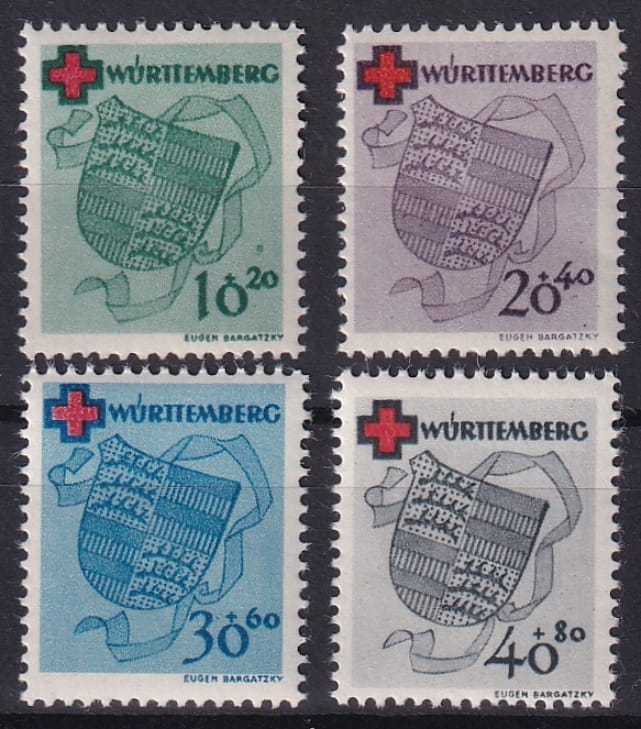 Deutschland 1949 Franz. Zone Württemberg, Rotes Kreuz komplette Serie