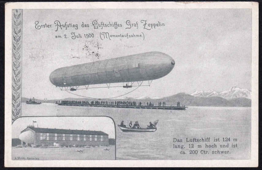 Ansichtskarte 1937, Retrokarte mit Stempel Schiffspost auf dem Bodensee Friedrichshafen