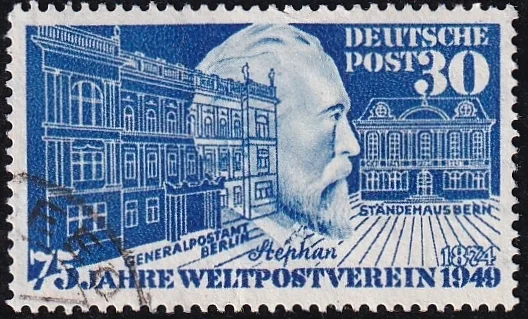 BRD, 75 Jahre UPU, sauberer Eckstempel