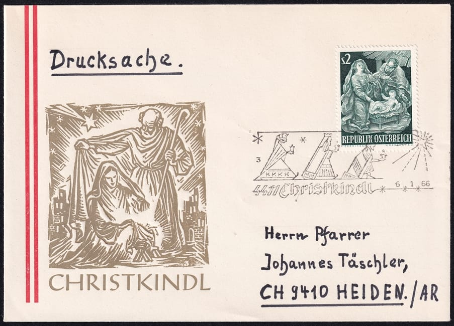 Österreich CHRISTKINDL 1966 - 6.1.66 - Hl. 3 Königstempel