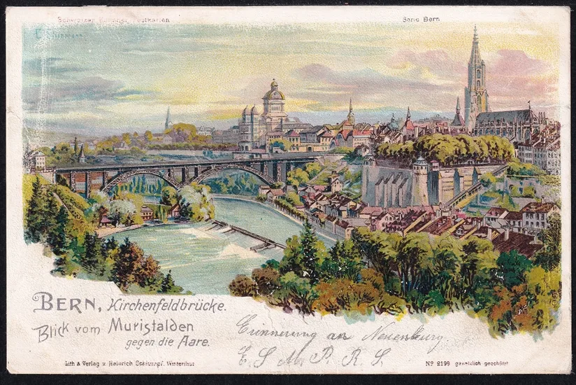 Lithokarten, Bern, Kirchenfeldbrücke