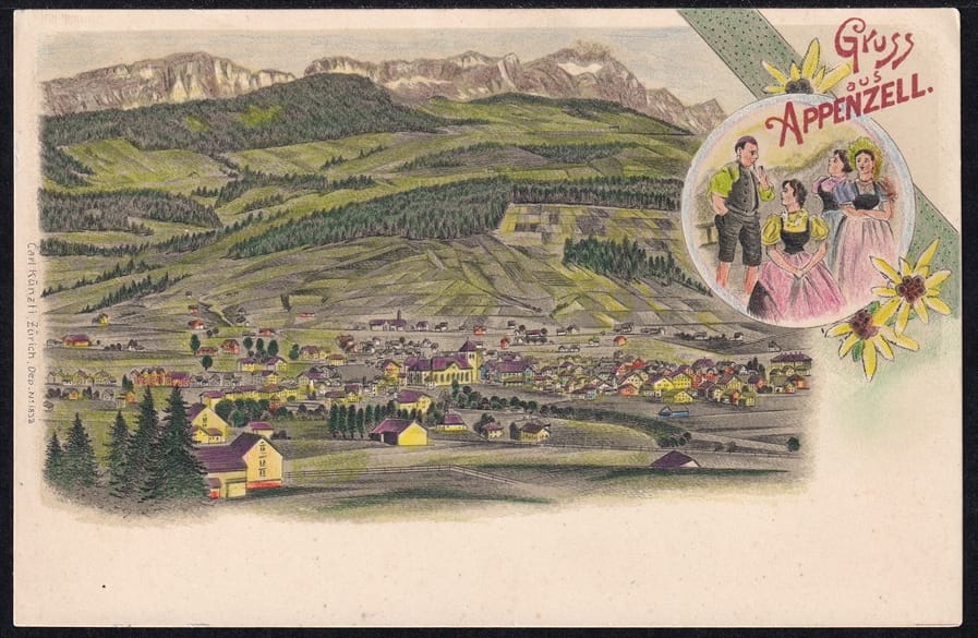 Lithokarten, Gruss aus Appenzell