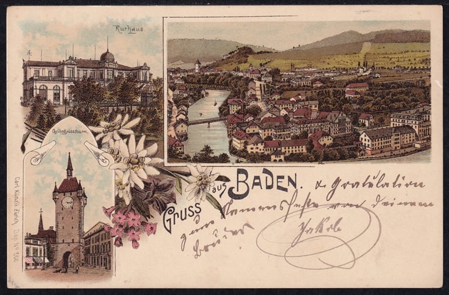 Lithokarten, Gruss aus Baden